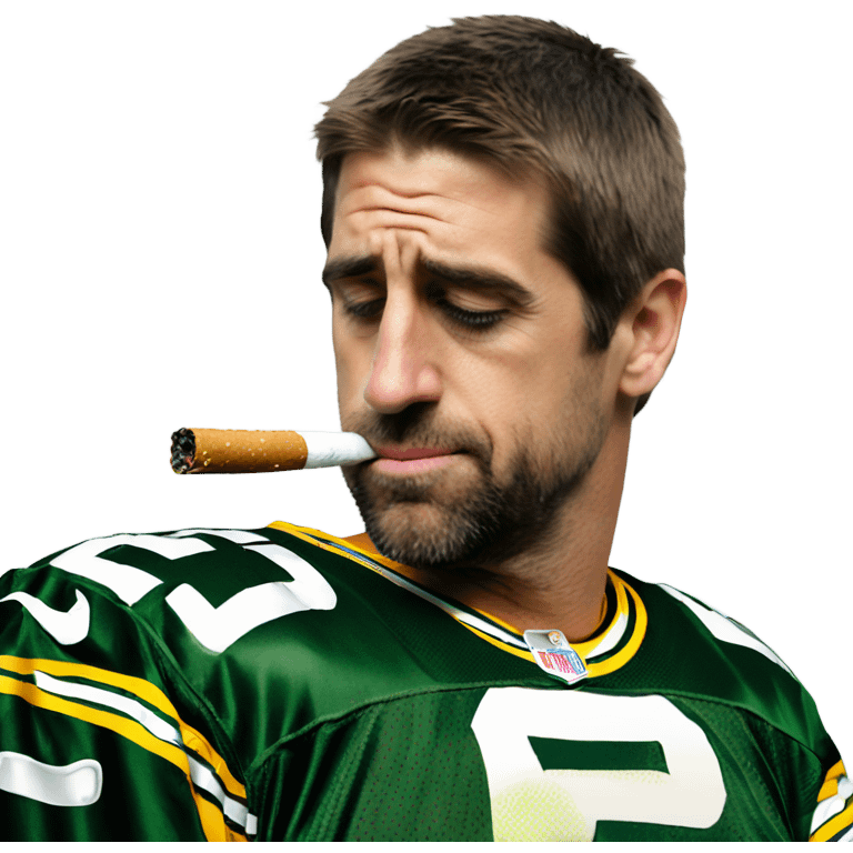 Aaron Rodgers smoking a cig  emoji