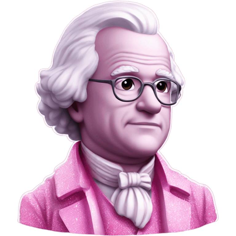 Pink ombre John Adams statue with gator and glitter  emoji