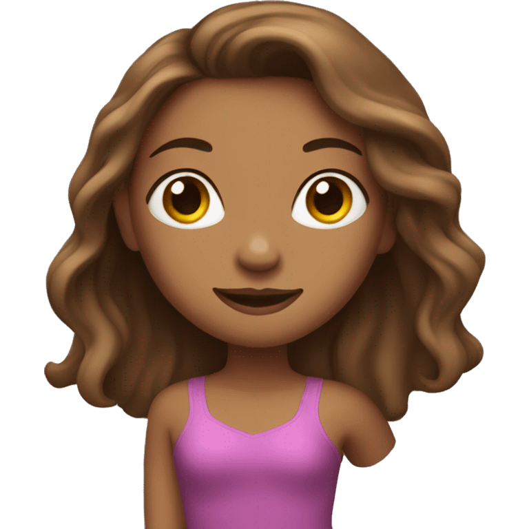 Dancer girl with long brown hair  emoji