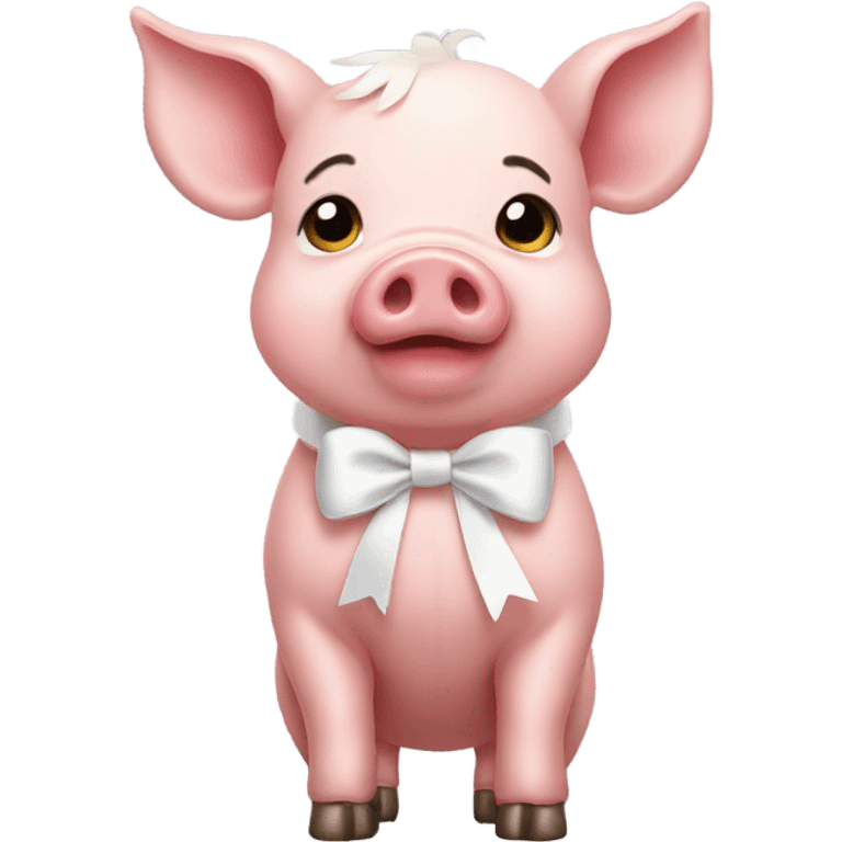 pig with white bow emoji