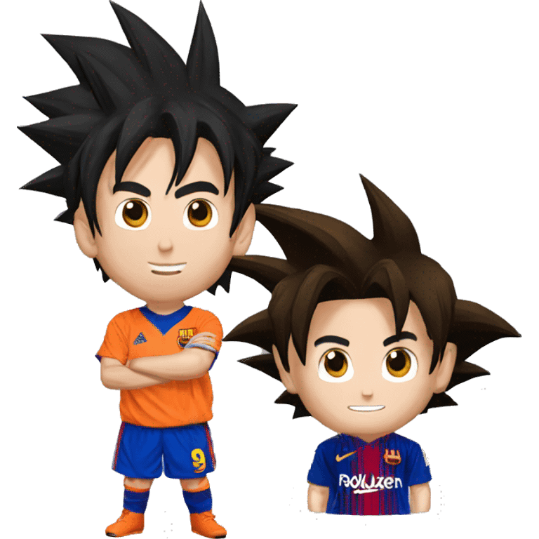 Goku junto a messi emoji