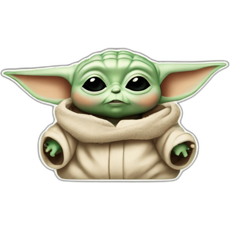 Star Wars fat baby Yoda heating Big macx emoji