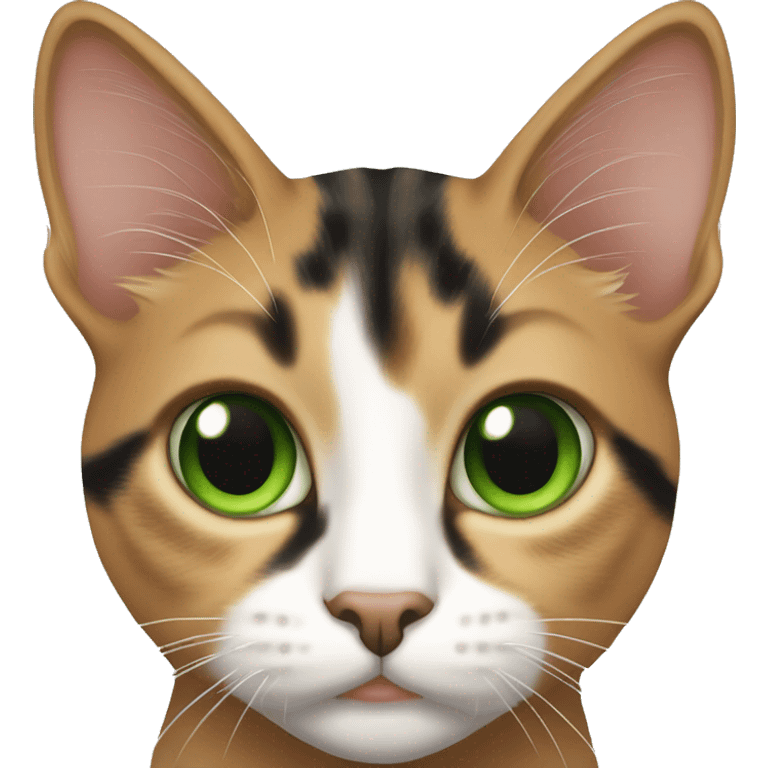 cat calico tabby with green eyes emoji