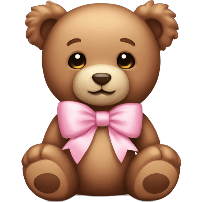 teddy bear with light pink bow emoji