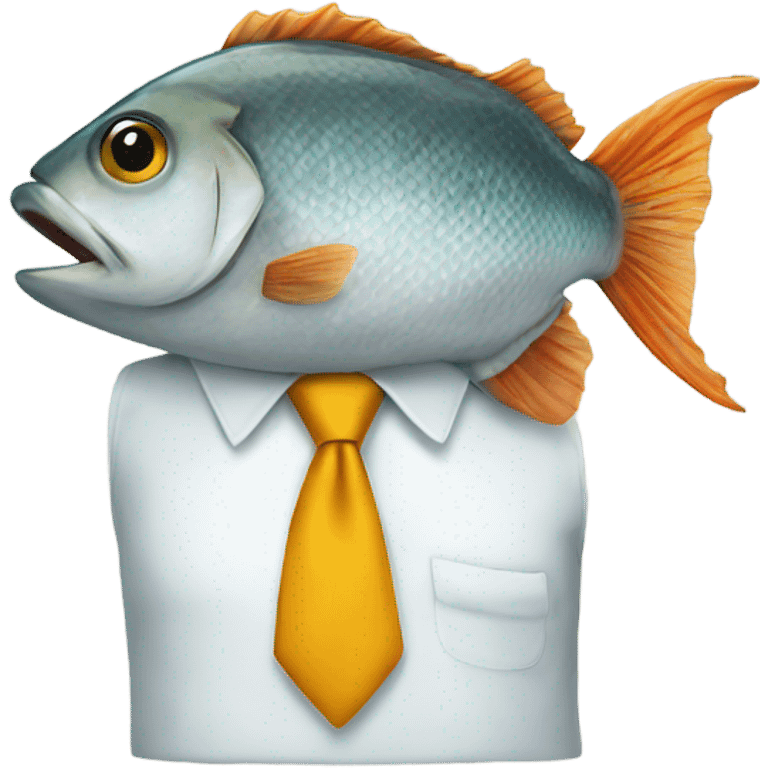 Fish with a tie emoji