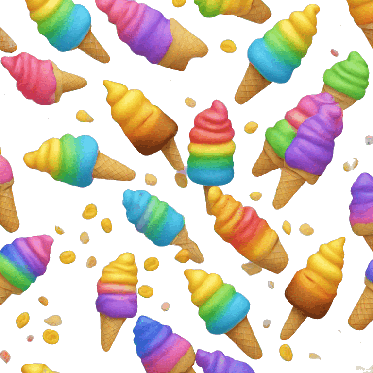 Rainbow ice cream emoji