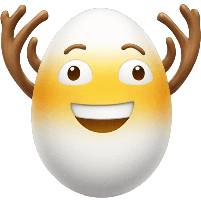 Smiling Egg with antlers emoji