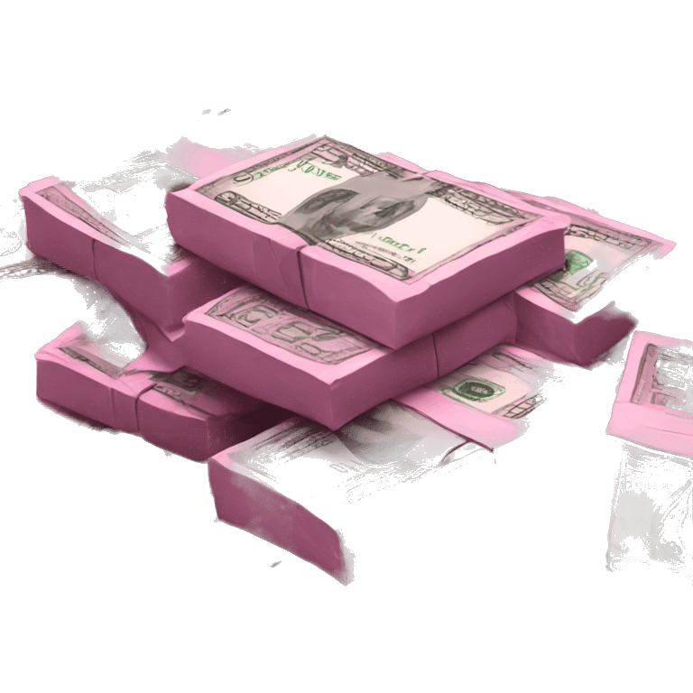 Pink cash stack emoji