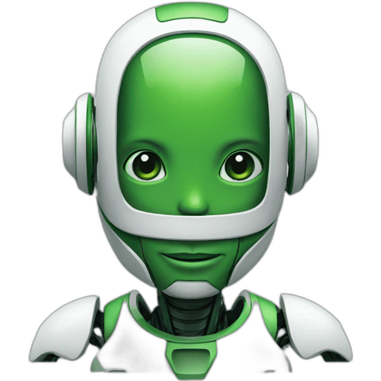 green and white human robot emoji