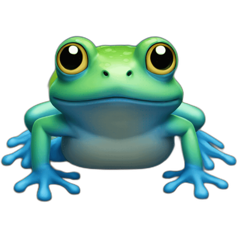 grenouille bleu emoji