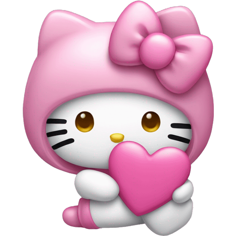 hello kitty holding pink heart emoji