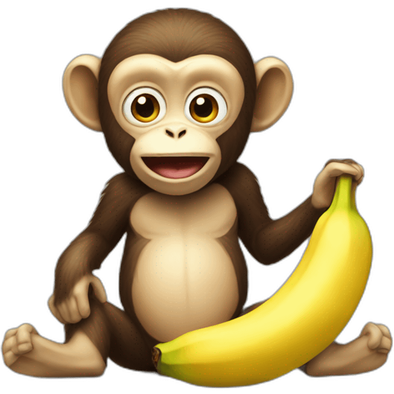 Monkey eating a banana emoji