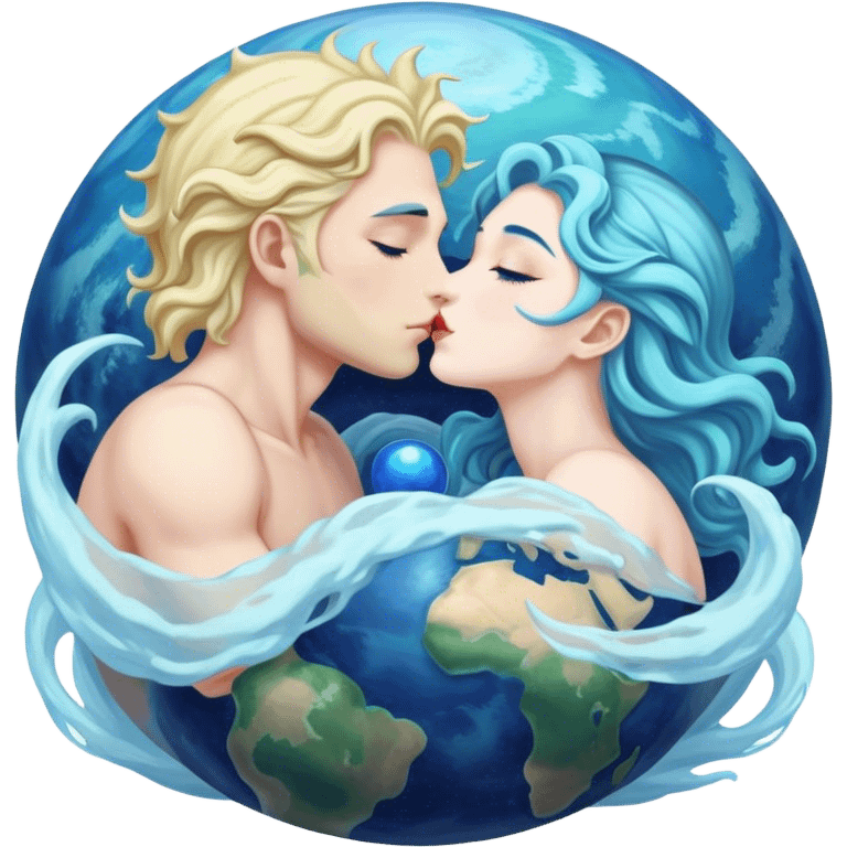 Neptune kissing earth  emoji