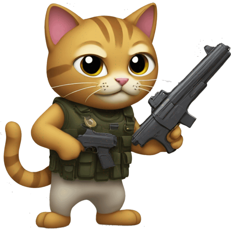 Cat with gun emoji