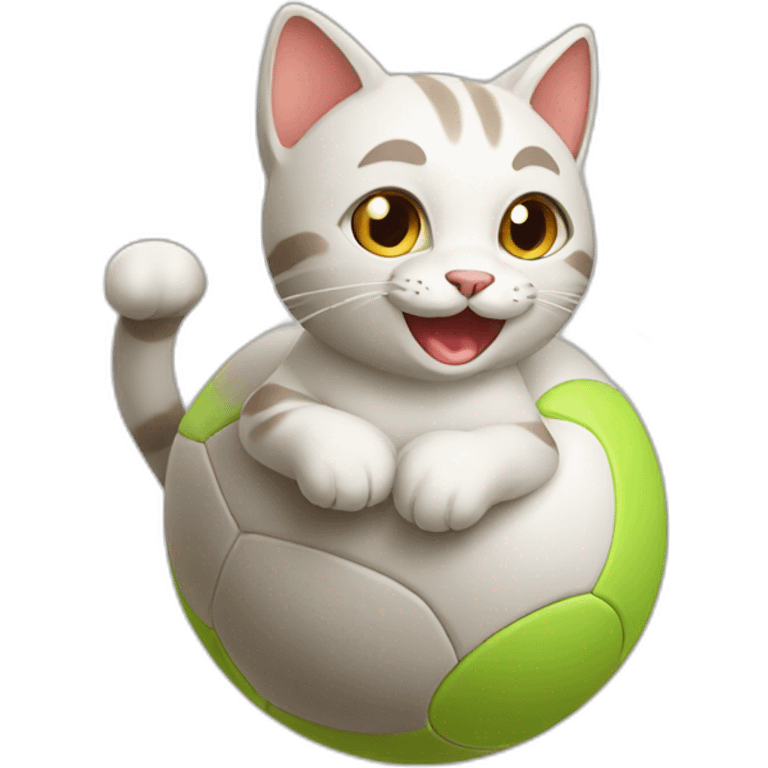 happy cat with ball emoji