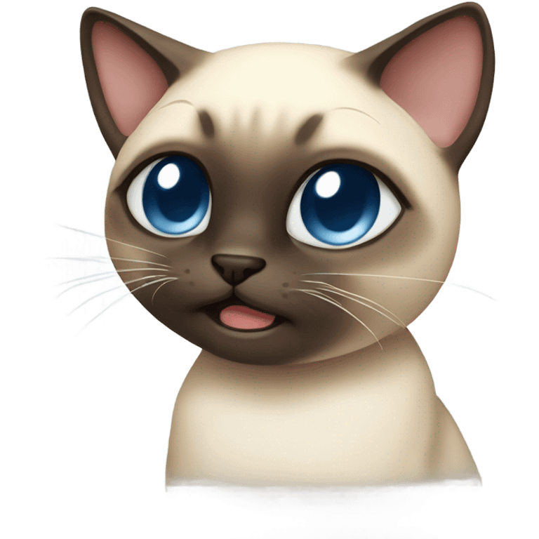 Cute Siamese cat crying and cuddling emoji