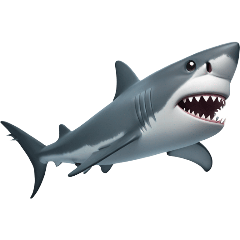 Shark holding a gun emoji