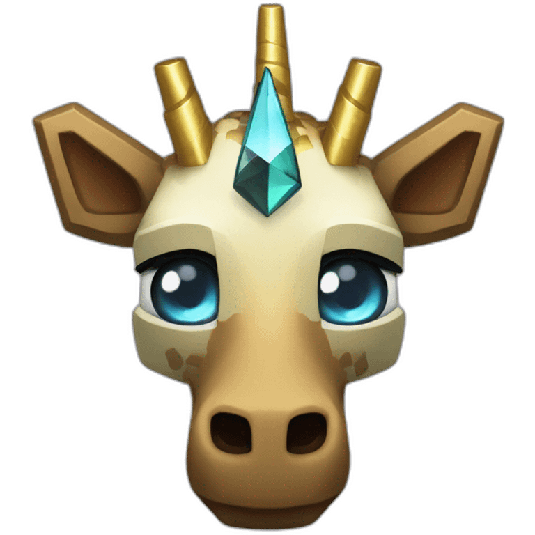 Minecraft Black Jiraffe Head With Diamond Unicorn Horn and Lazer Eyes emoji