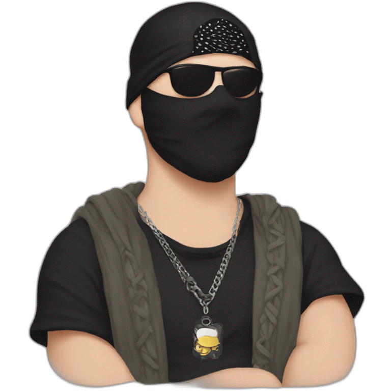 Jamey jasta with a black bandana mind blown emoji