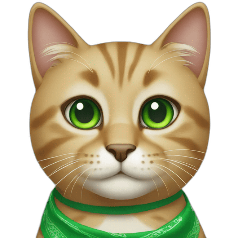 cat with green eyes and bandana emoji