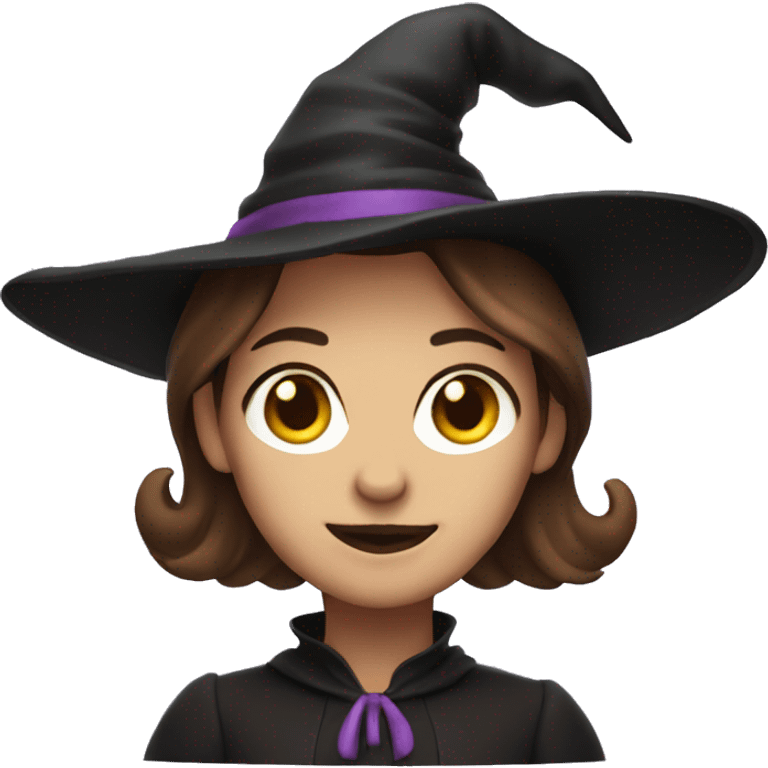 Witch with brown hair smirking emoji