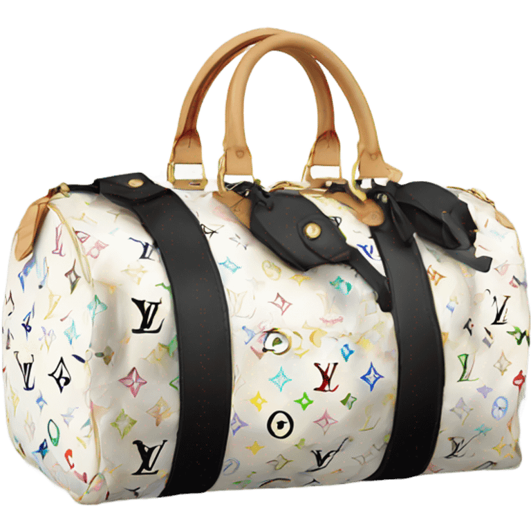 White and black Louis Vuitton Duffle Bag  emoji