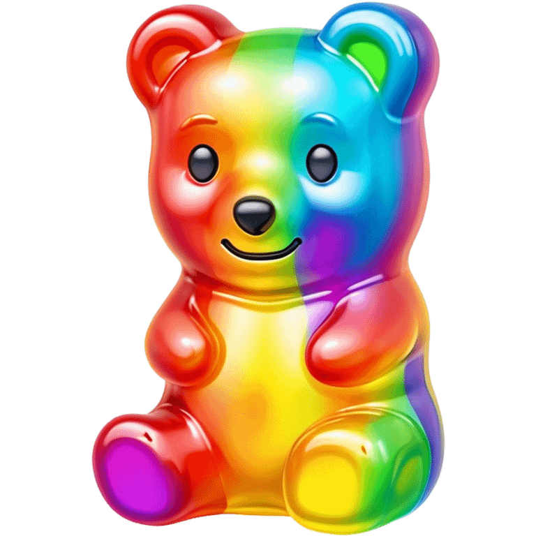 melted neon rainbow gummy bear emoji