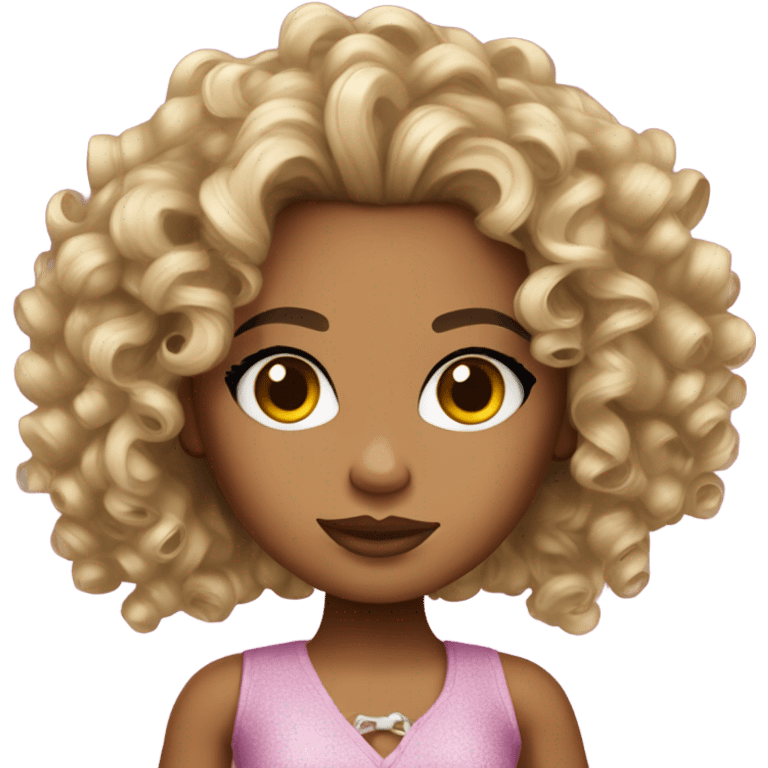 modern version bratz doll with curly hair  emoji