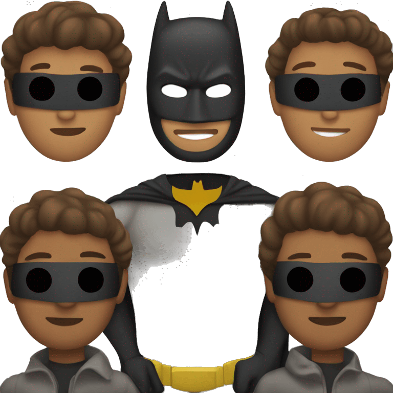 Create a brown man with a Batman suit and mask on emoji