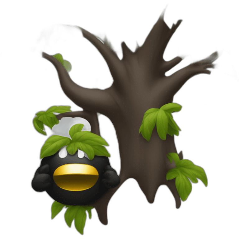 Une pantere noire qui grimpe dans un arbre emoji