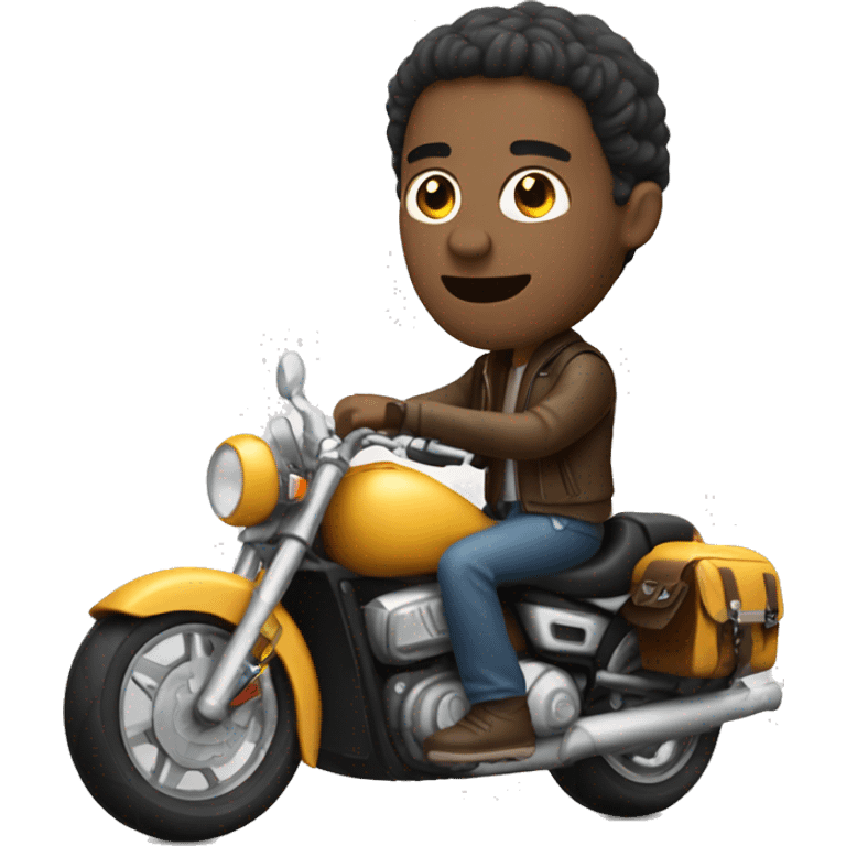 Chill guy in a motorcycle  emoji