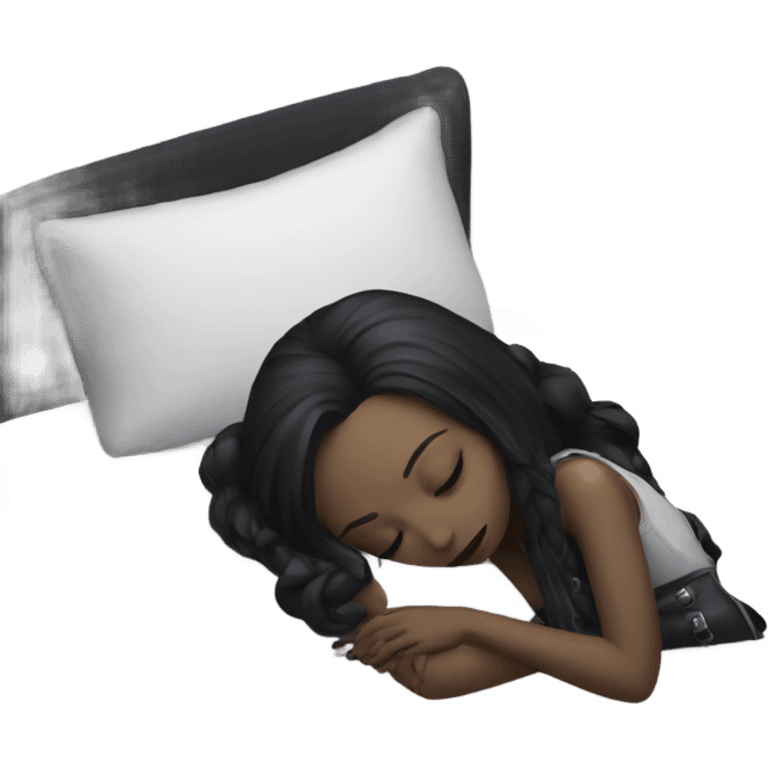 Goth girl sleeping on the bed  emoji