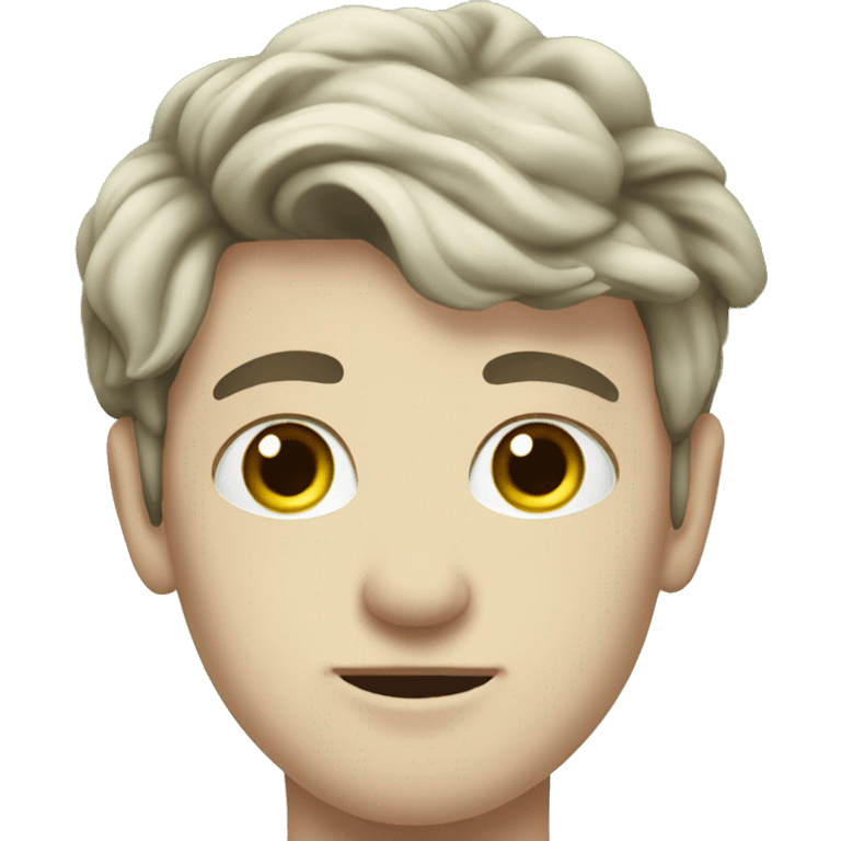 Young men with white skin in formal portrait in nature emoji