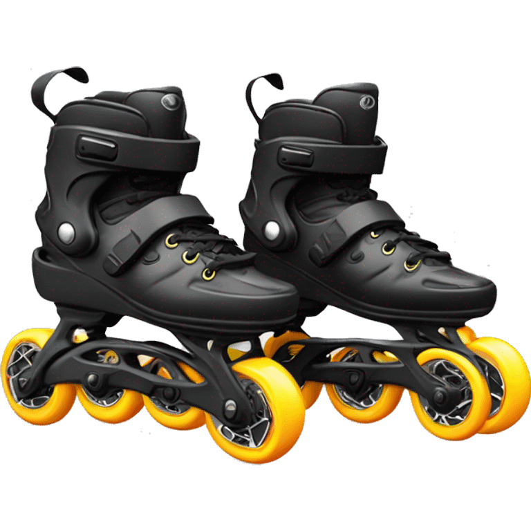 a black rollerblade inline skate, the model called "TWISTER XT" with a more edgy design emoji