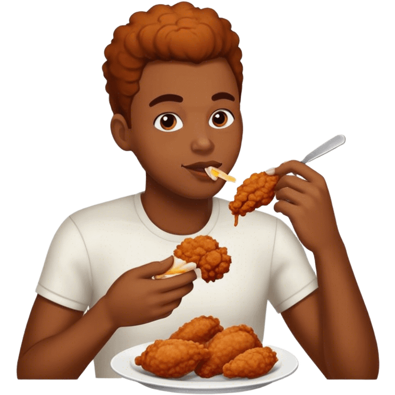 Black person eating chicken emoji