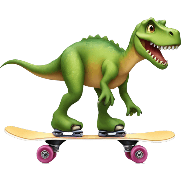 a skating dinosaur emoji