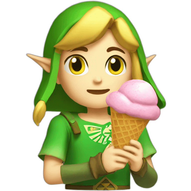 zelda link eating ice cream emoji