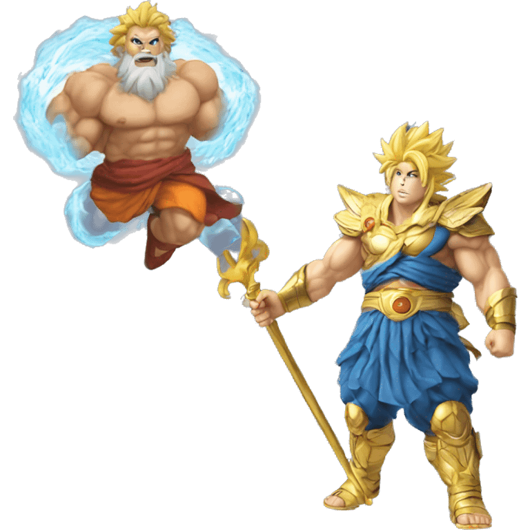 Zeus and Goku on the Nimbus emoji