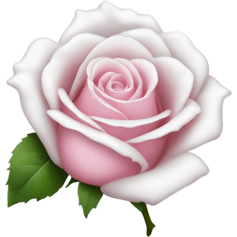 white and pink rose emoji