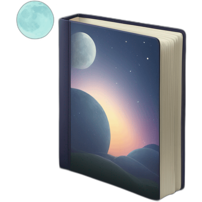 Binder with night sky and moon on cover  emoji