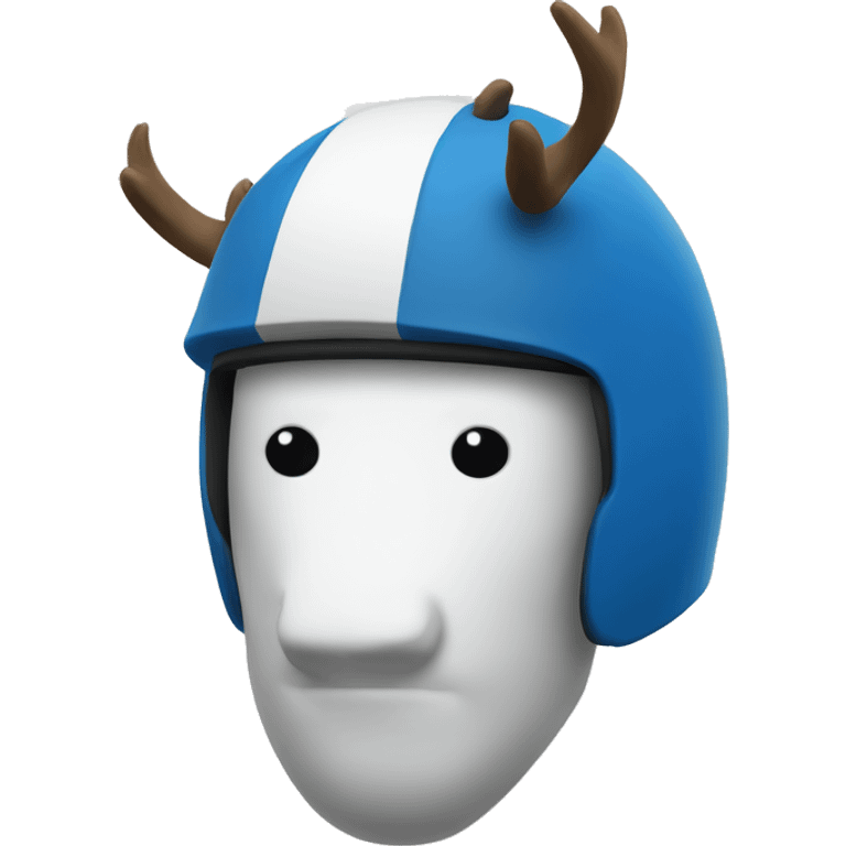 Blue elk in a white helmet emoji