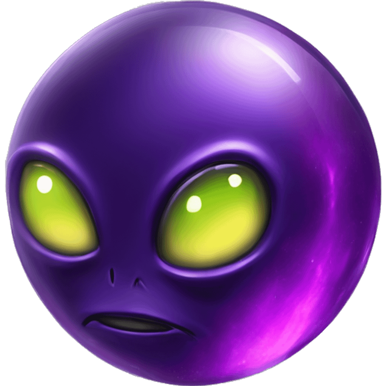 dark purple crystal ball alien inside emoji