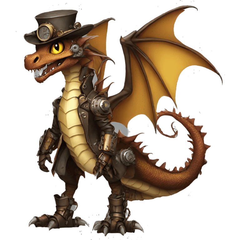 Steampunk Dragon full body emoji