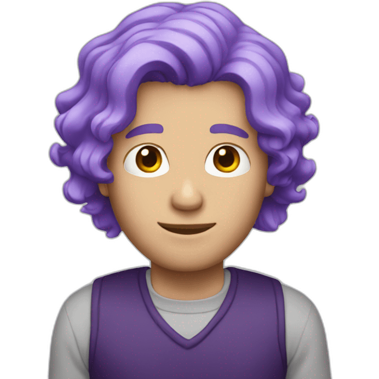 White Man with Purple hair emoji