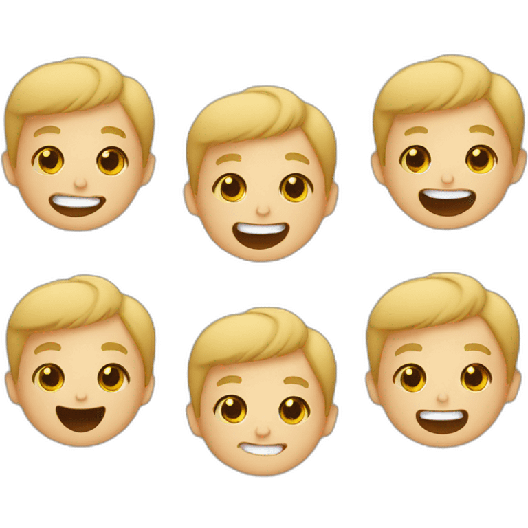 blond brown-eyed man laughing, has four babies emoji