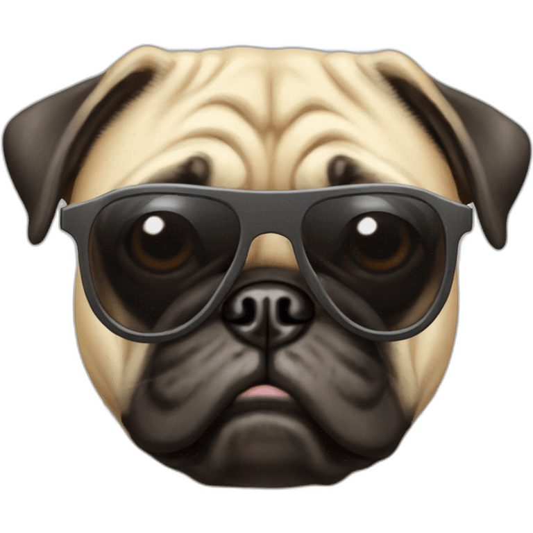 old pug with dark sunglasses emoji