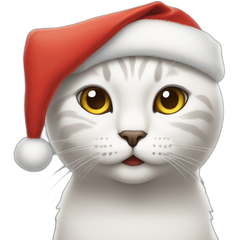 cat in Christmas hat emoji