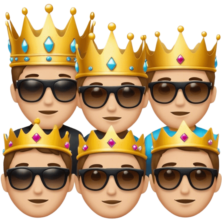 crown with sunglasses wear 5 handsome guys emoji