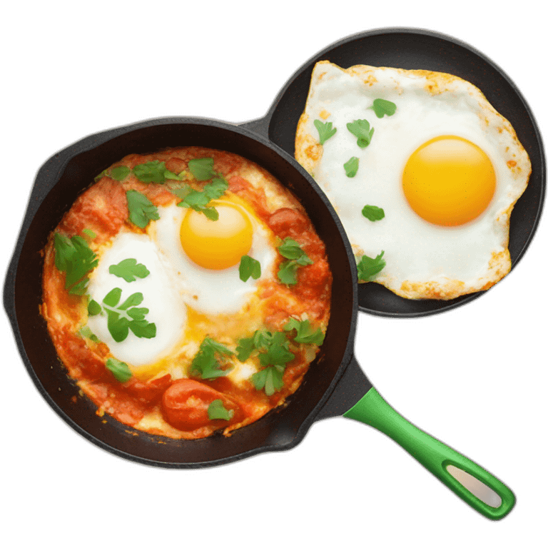 shakshuka with one egg only and a green pan emoji