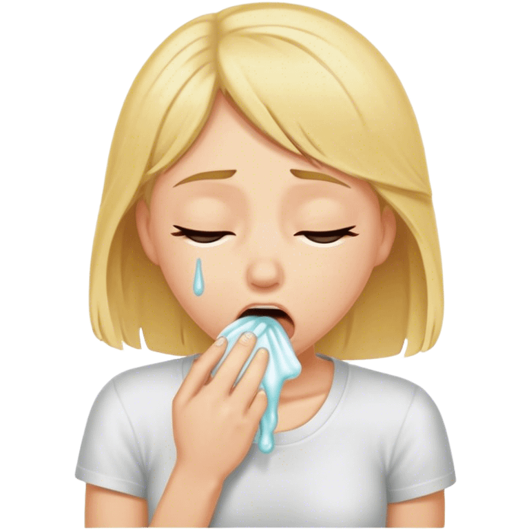 a blond girl vomiting emoji